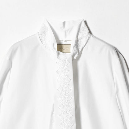 レース コンビ ボウタイ リボン ブラウス ‐ウォッシャブル‐