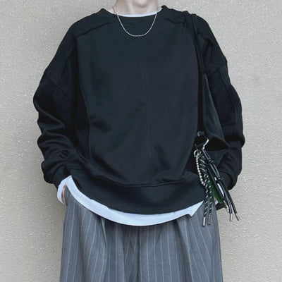 クルーネックパネルスウェット