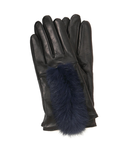 ファー×レザーグローブ