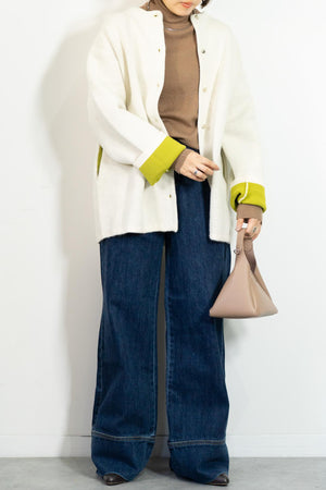 バイカラーミドルコーディガン