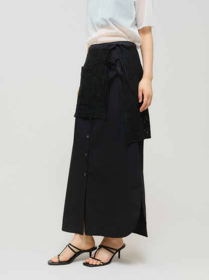 MIDIUMISOLID for Ladies レースレイヤードスカート