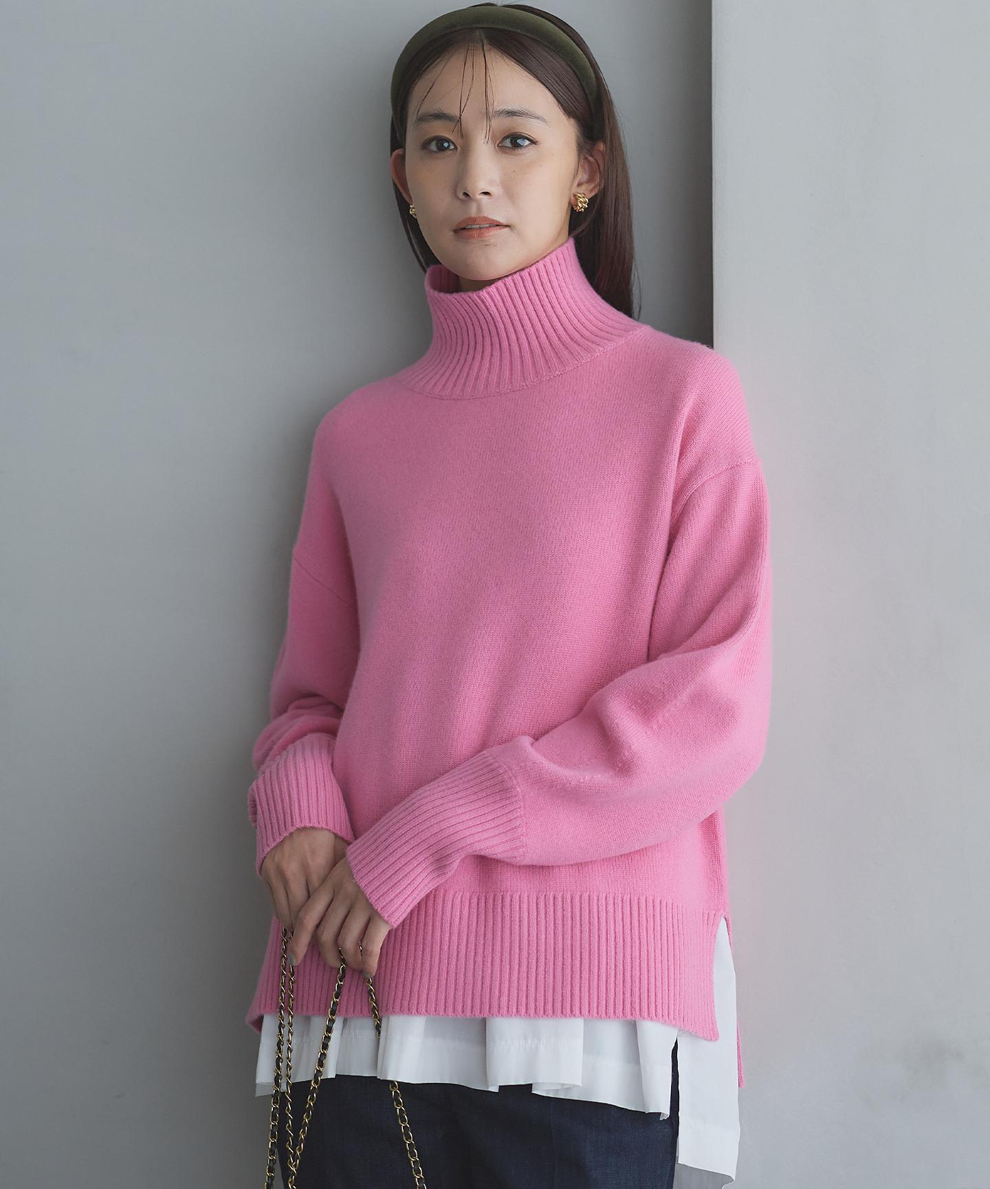 ウールカシミヤミックス ロールネック ニット