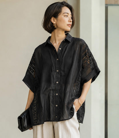 レース切り替えシャツ