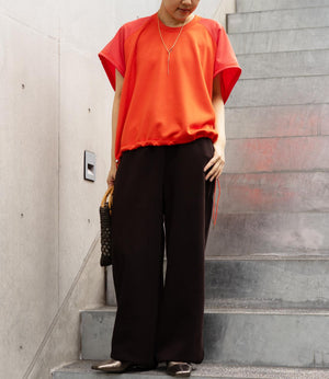 異素材切り替えドロストラグランカットソー