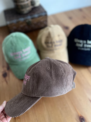 コーデュロイ刺繍ロゴキャップ