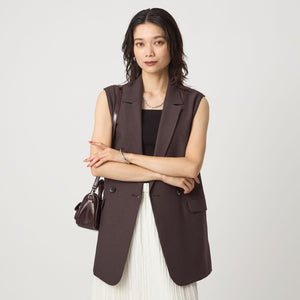 ツイードライク ジレ マシンウォッシャブル 帯電防止