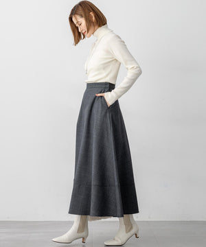 ウーステッドウール リブタートル ニット