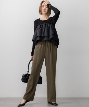 スエーディーサテン ワイド パンツ