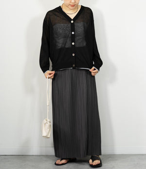 シアーラメバイカラーカーディガン