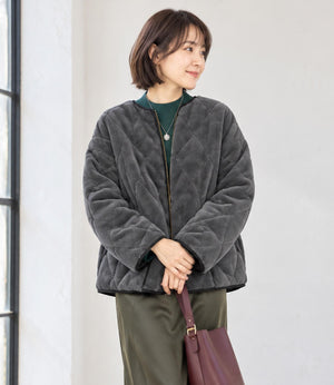 リバーシブルファーキルティングアウター