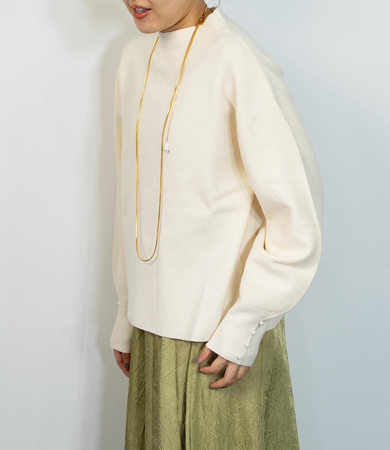 袖パールふわり袖ニット