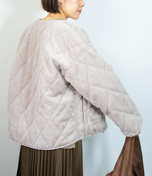 リバーシブルファーキルティングアウター