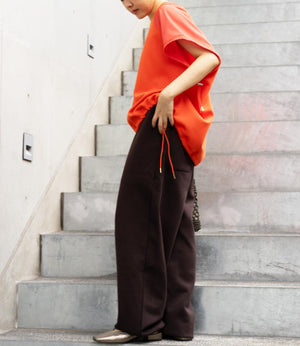 異素材切り替えドロストラグランカットソー