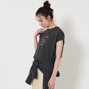 コットン ロゴプリント フレンチスリーブ Tシャツ