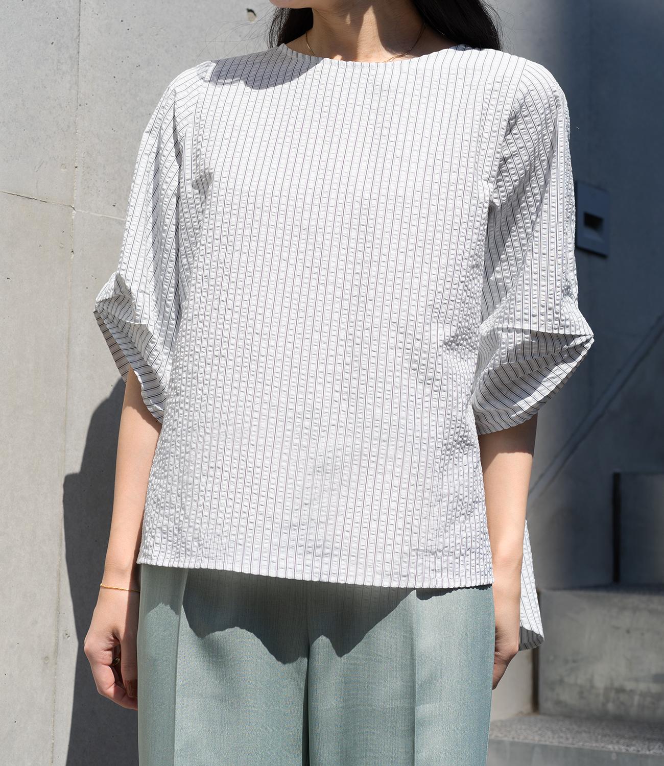 サッカーストライプブラウス