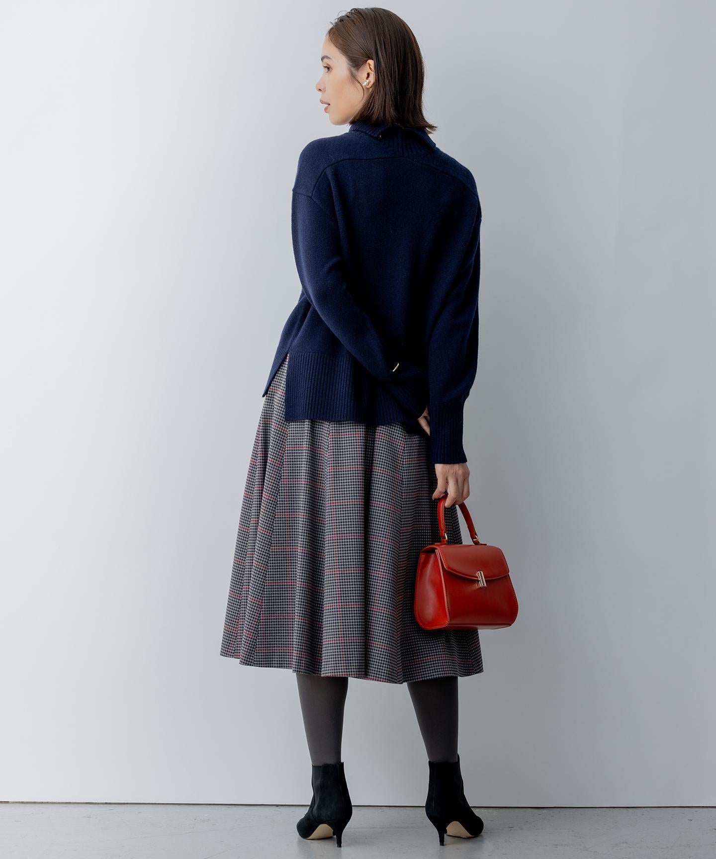 ウールカシミヤミックス ロールネック ニット