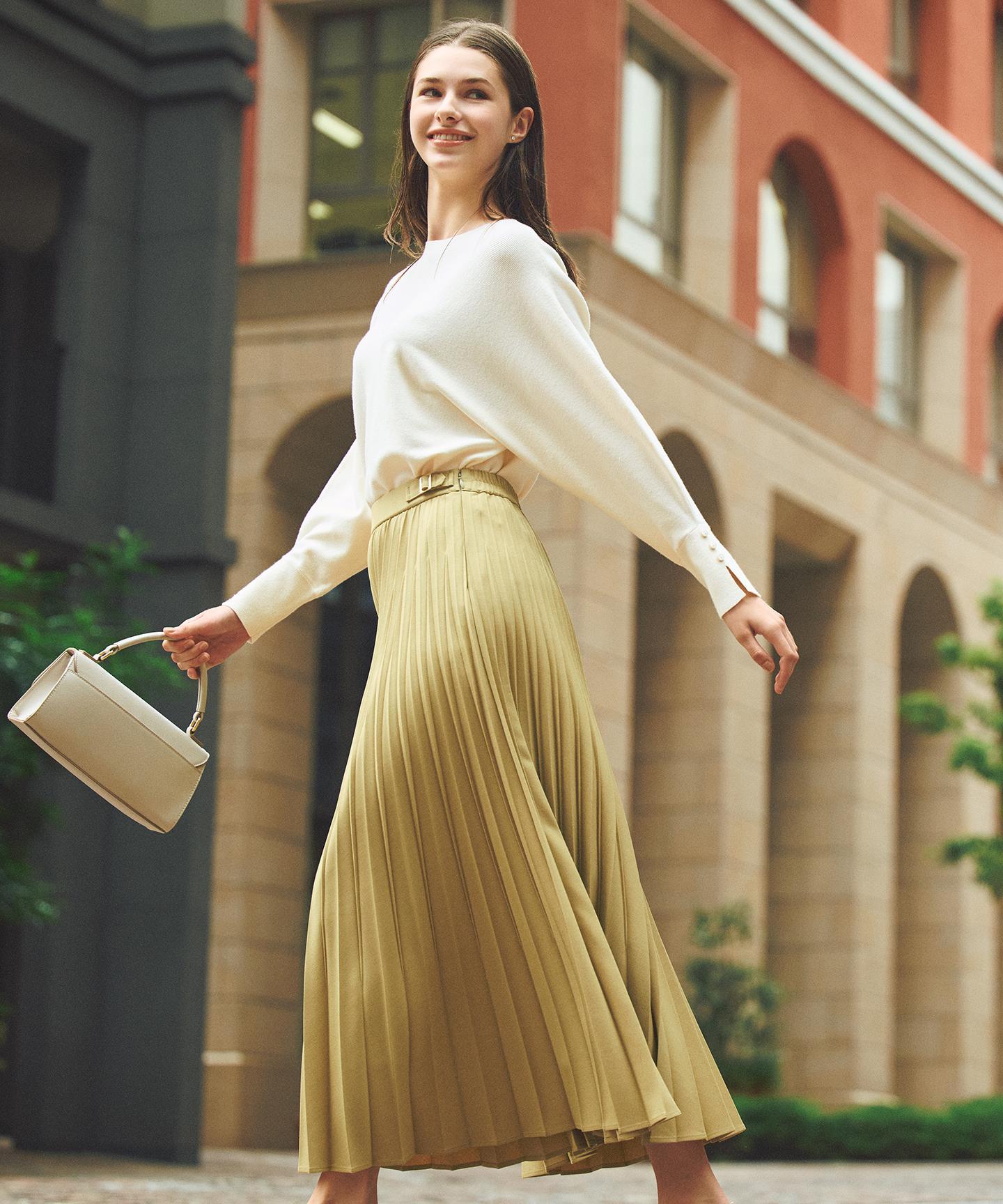 ウーステッドエステル  プリーツスカート