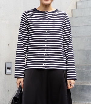 ボーダースナップカーディガン