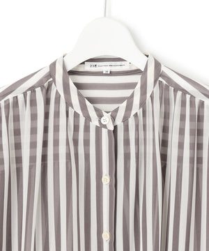 ストライププリント シフォン ブラウス