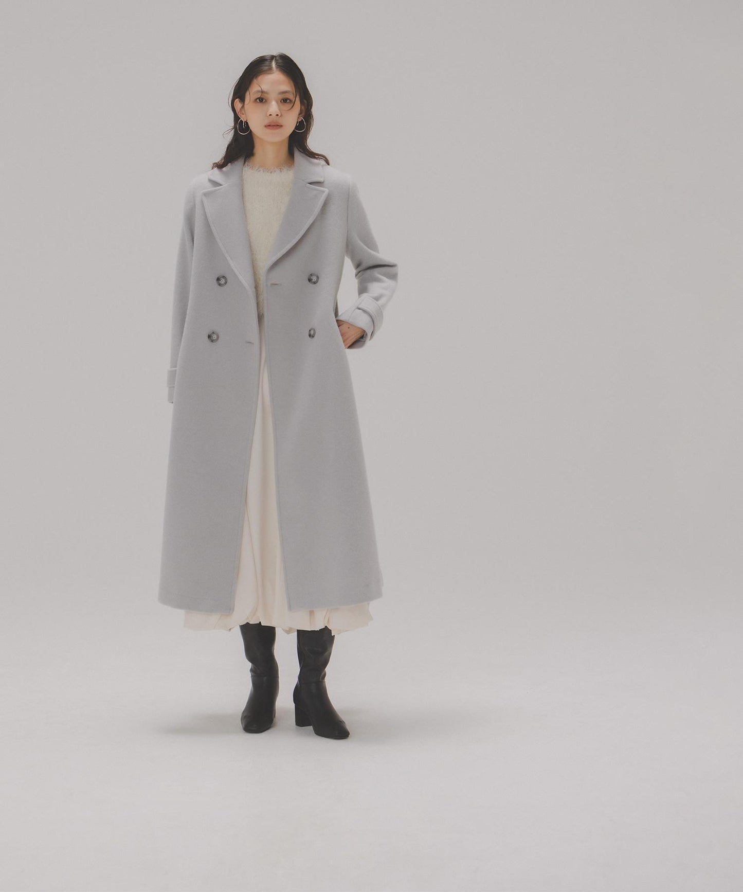 ビッグカラーダブルチェスターコート