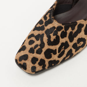 ヘアー×レザーライク コンビ フラットシューズ