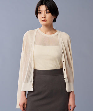 シアー リブ ノースリーブ ニット（uncrave STANDARD）