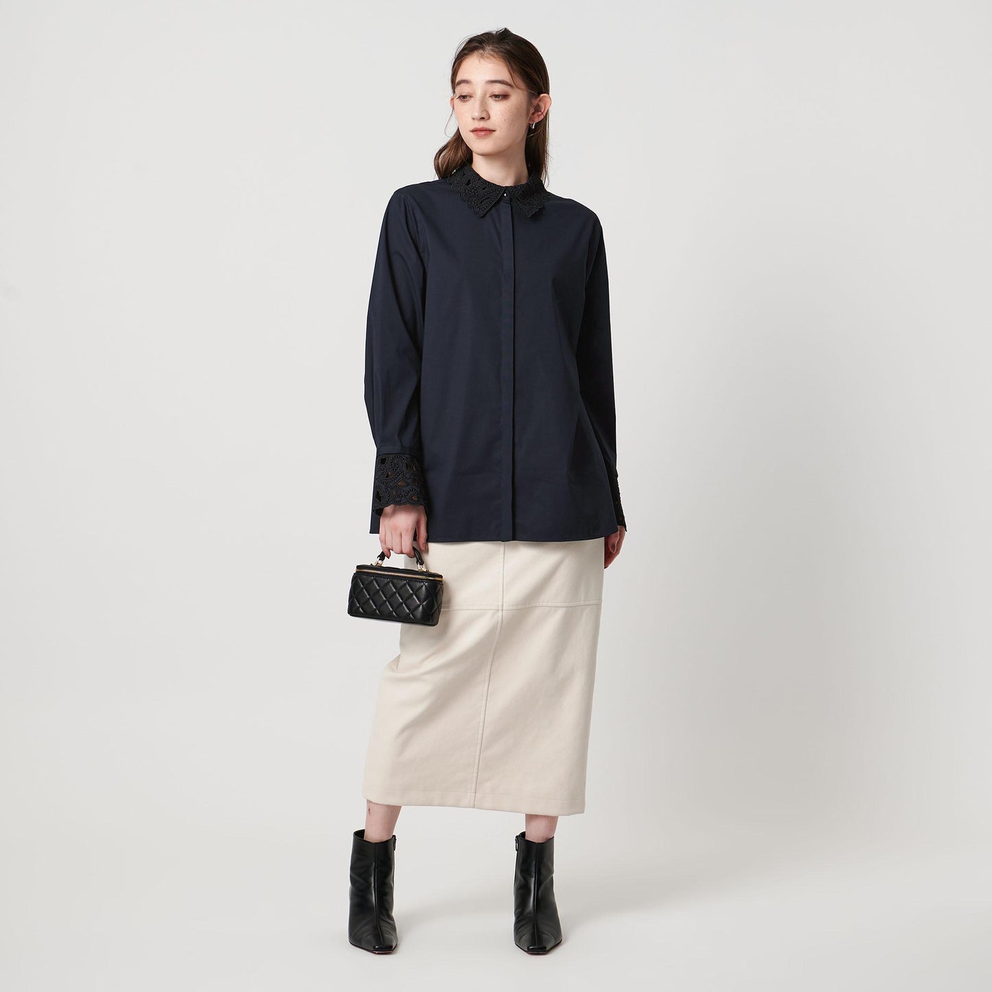 エンブロイダリー カラー シャツ ‐ウォッシャブル‐