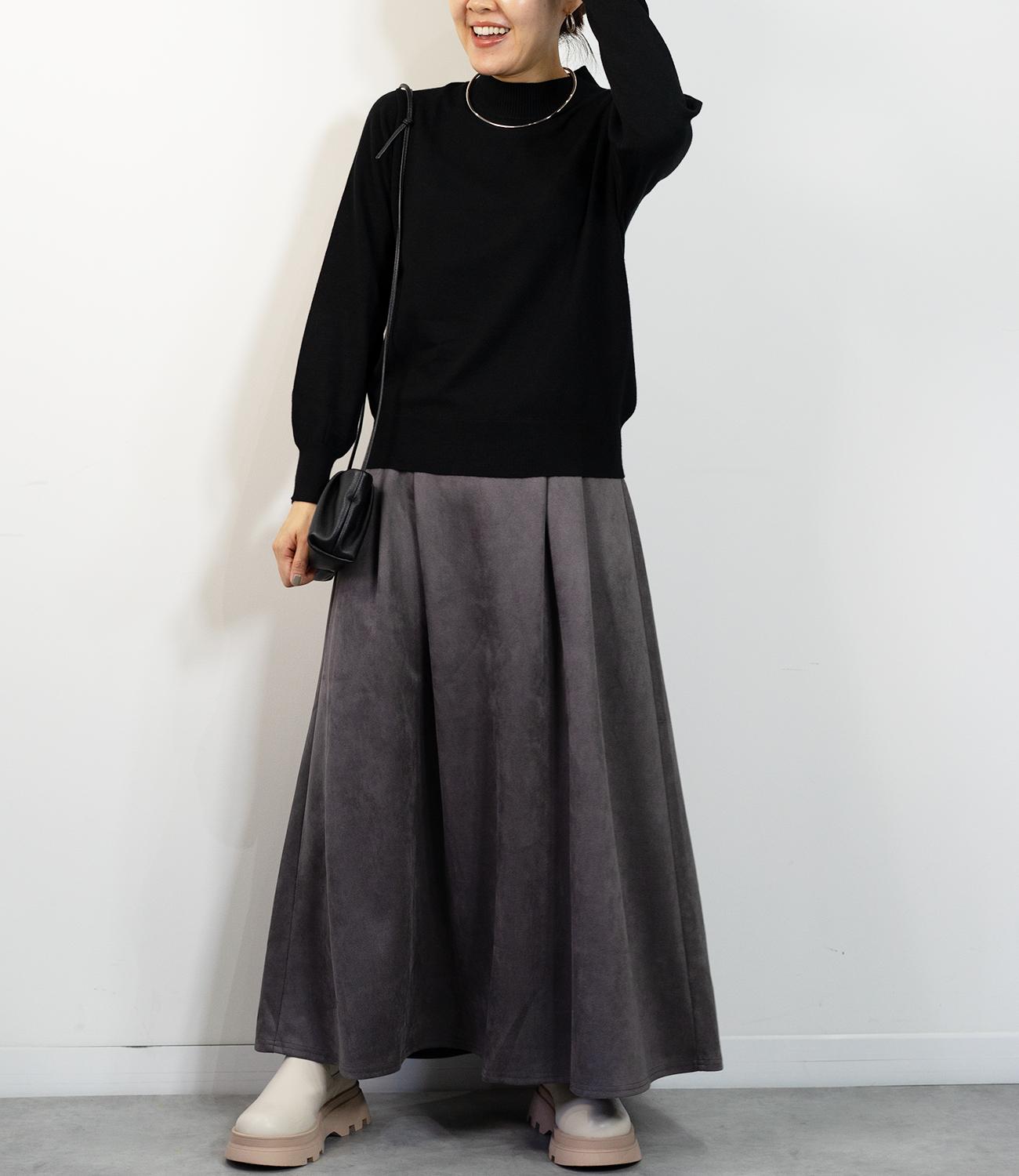 スウェードフレアスカート