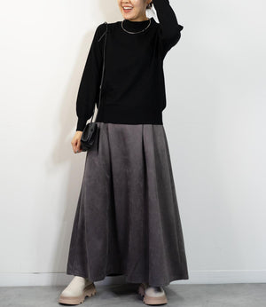 スウェードフレアスカート