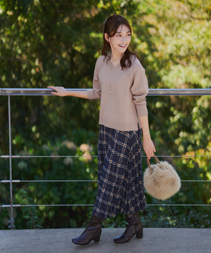 ラグランニットトップス