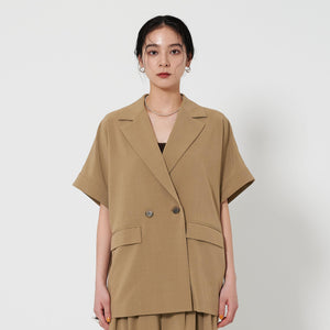 【WEB限定 Wardrobe DAILY MINIMAL】ハーフスリーブ ドルマンジャケット -ウォッシャブル-