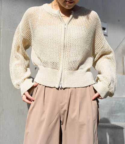 ダブルジップメッシュラメカーデブルゾン