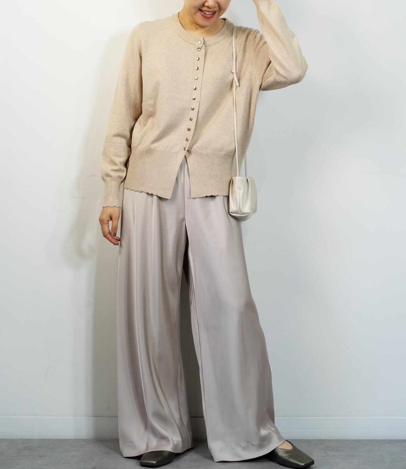 マットサテンストレートパンツ