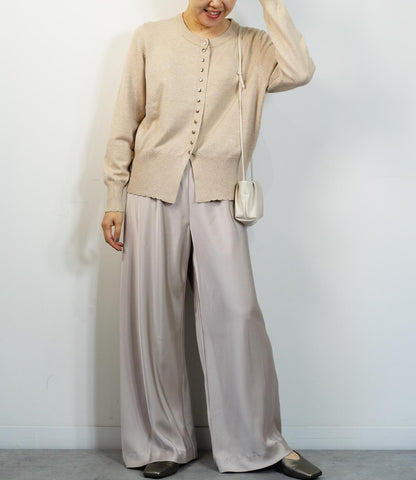 マットサテンストレートパンツ