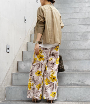 ボタニカルフラワーイージーパンツ