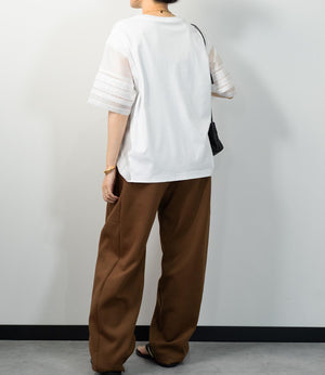 はしごレースシルケットカットソー