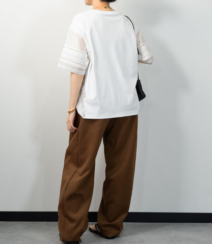 はしごレースシルケットカットソー