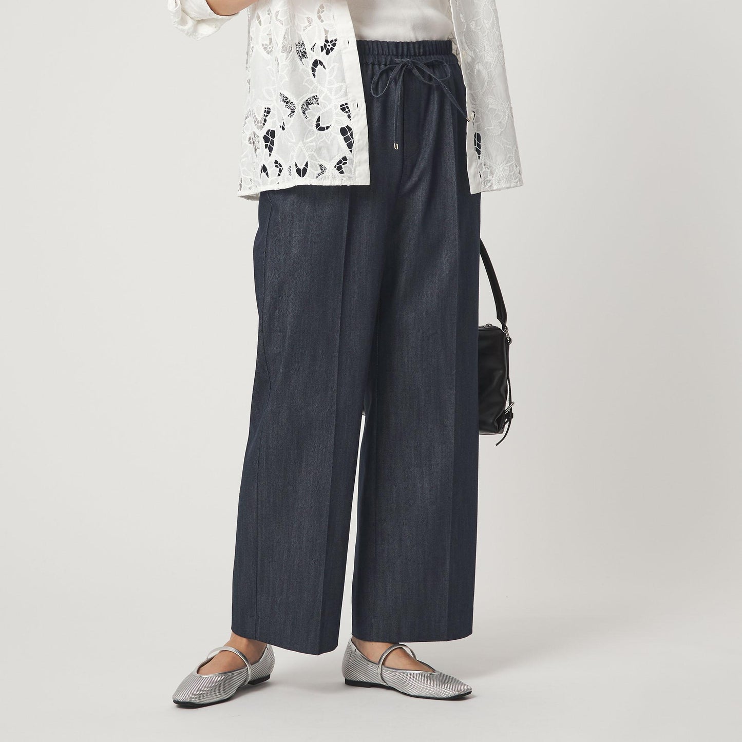 ［size SHORT/TALLあり］ニーハイフレアパンツ デニム 2 ストレッチ