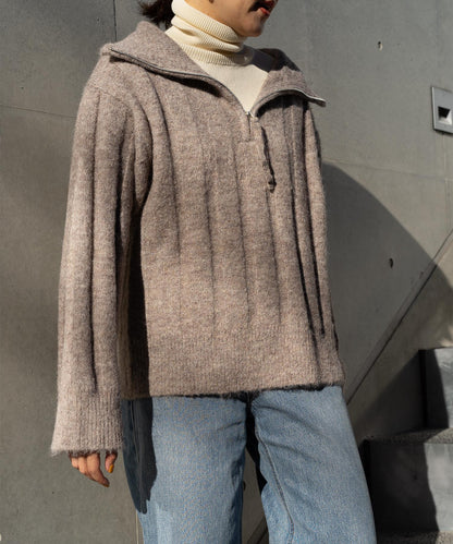 ハーフジップニット