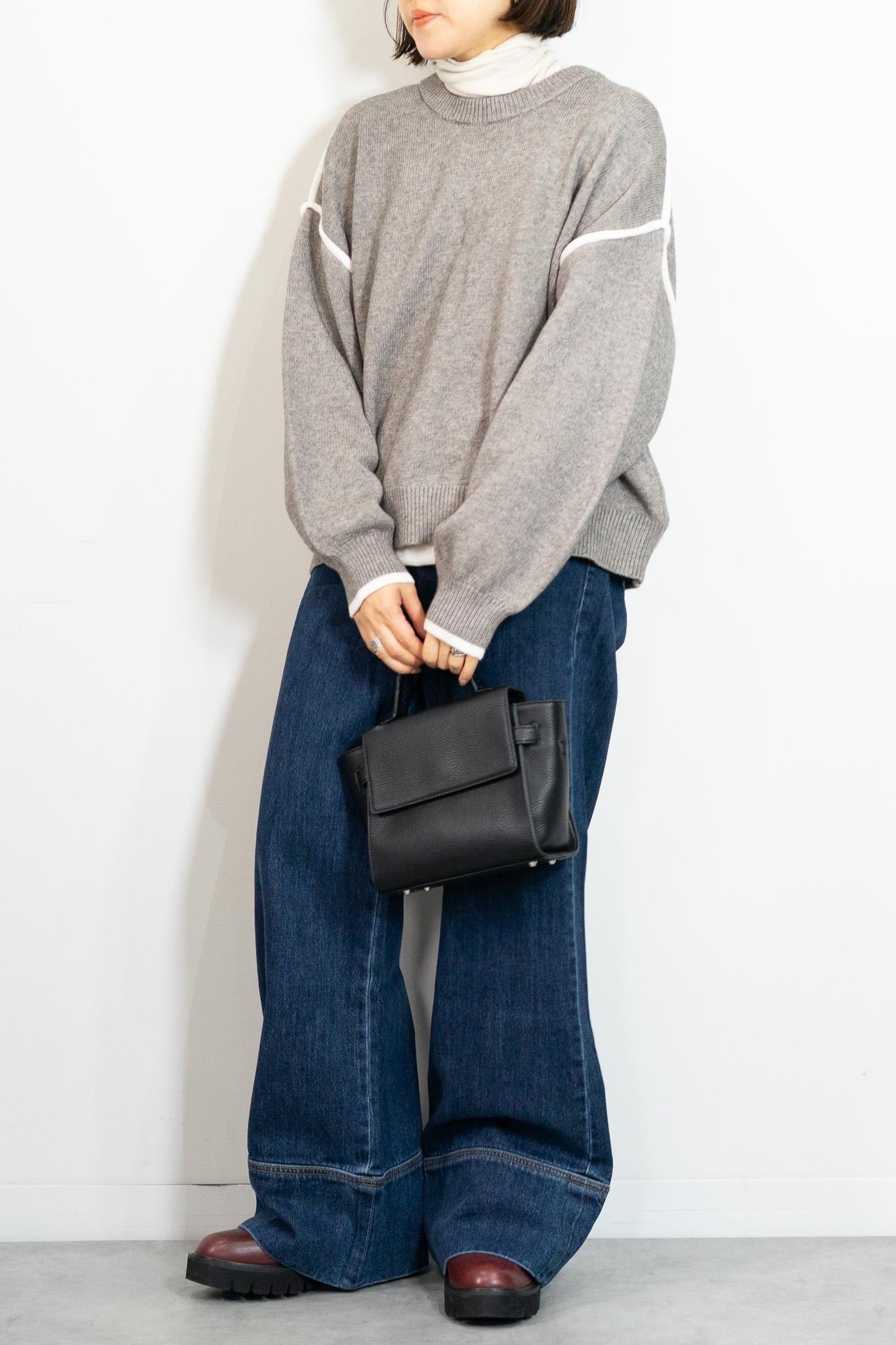 バイカラーラインニット