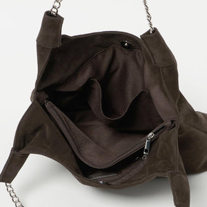 スエードライク チェーン ショルダーバッグ