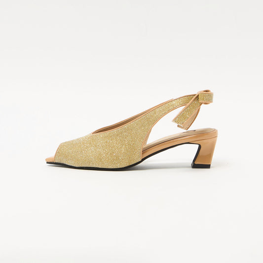 ＜SY＞ポインテッドピープトゥリボンバックベルト パンプス45●↑