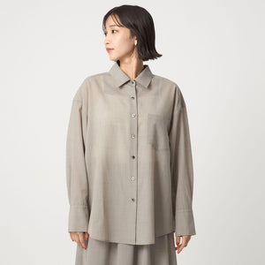 ［size SHORTあり］ウール混ボイル シャツ -ウォッシャブル-