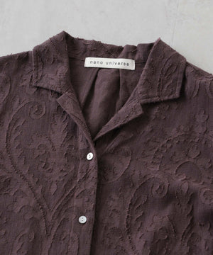 made in india カットワークジャカードシャツ(セットアップ可)