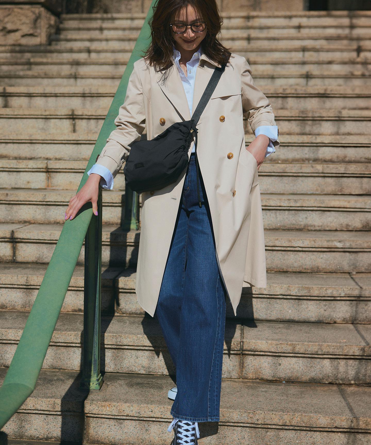 デニム ライン ワイドパンツ