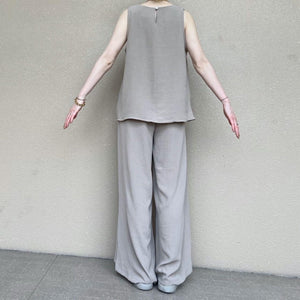 ノースリ ワイドスラックスセットアップ