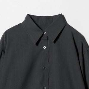 シアー レギュラーカラー ソリッドシャツ