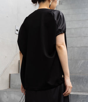 異素材切り替えドロストラグランカットソー