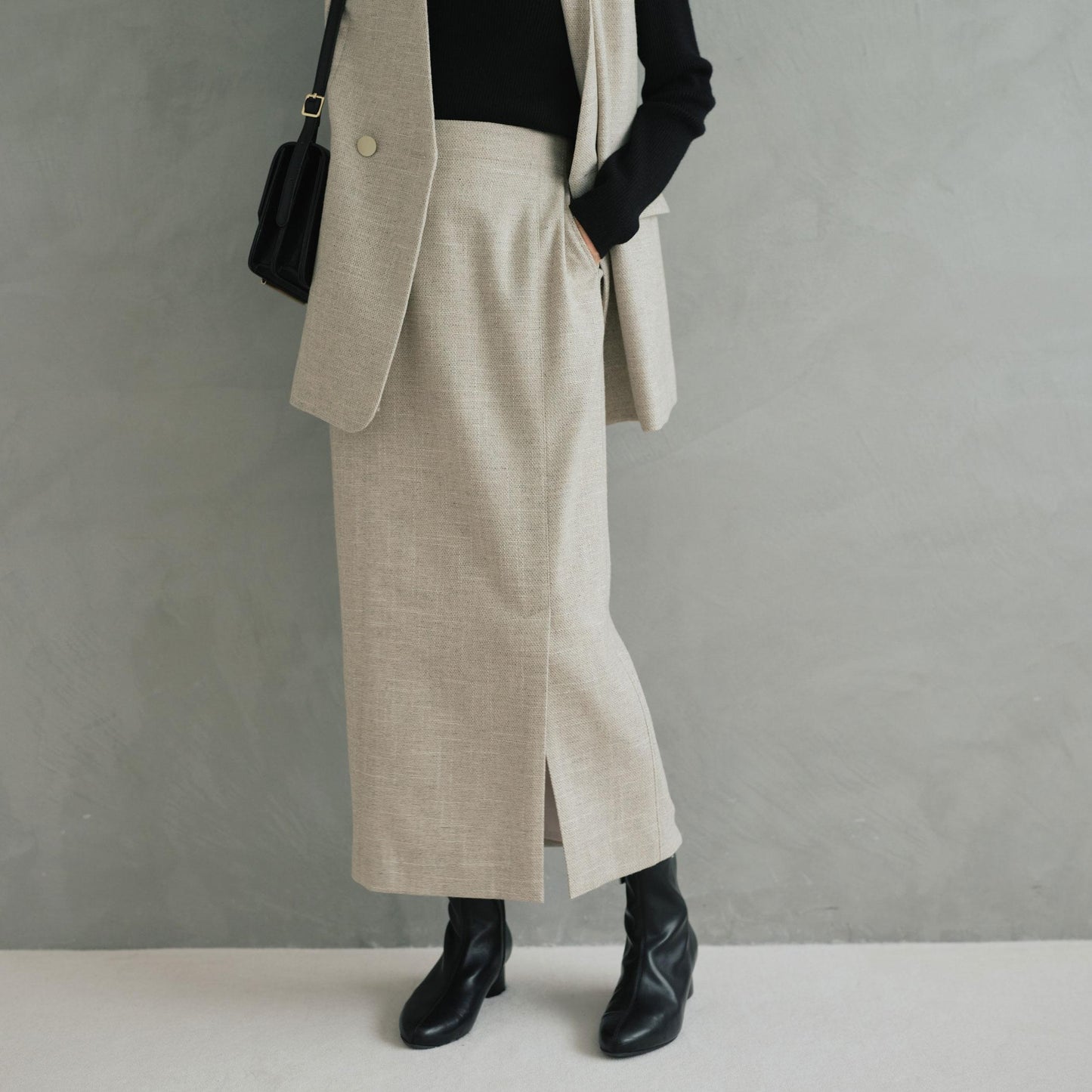 ［size SHORTあり］スラブ サイド スリット タイト スカート