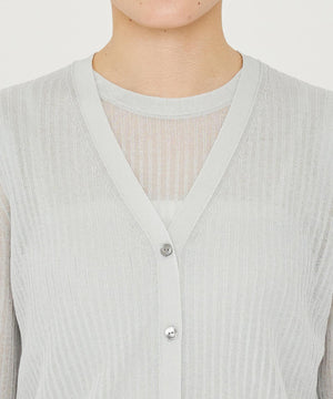 シアー リブ ニット カーディガン（uncrave STANDARD）